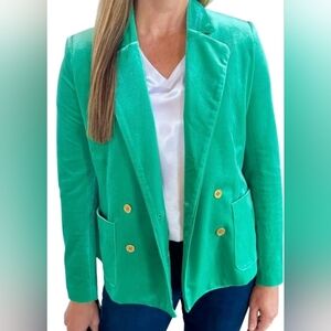 S'EDGE Green Double-Breasted Women's Velvet Blazer. Sz M. NWT